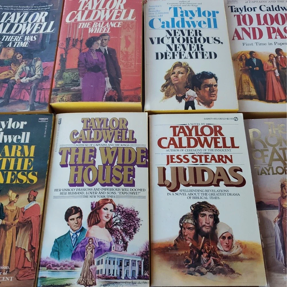 Lot of 35 Taylor Caldwell Vintage Paperback Historical Romance Books NOS